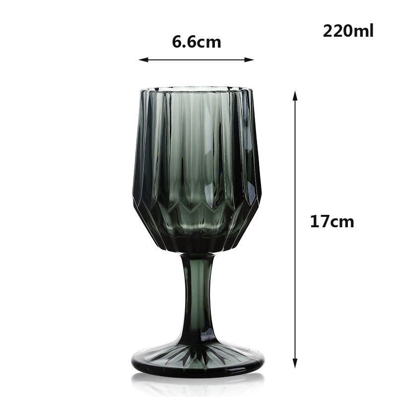 Retro loodvrij Kristal glas Cups Kleurrijke glas Whisky Glas Hoge Capaciteit Bier Glas Wijn Beker Bar Hotel Party drinken ware: Gray 220ml