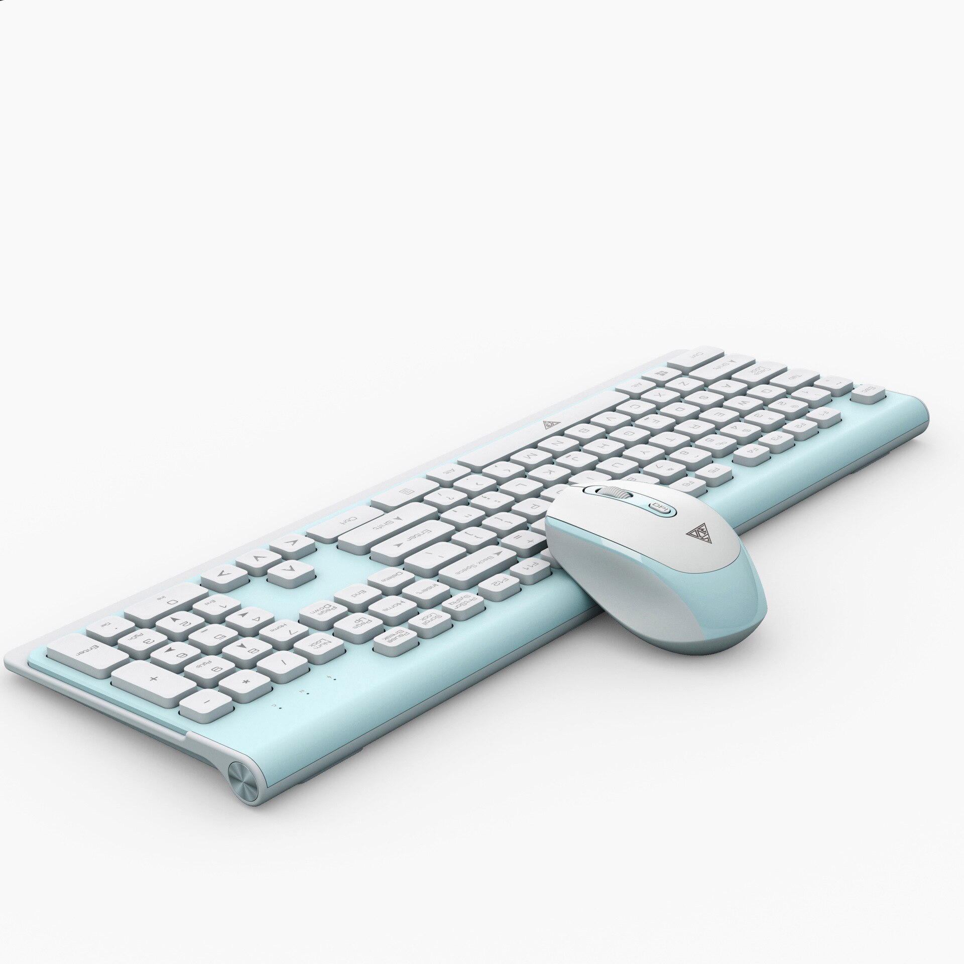 Competing Emperor Keyboard and Mouse Set Wireless 2.4G for Home & Office Use Ultra-Thin Wireless Mouse and Keyboard: Fresh Green