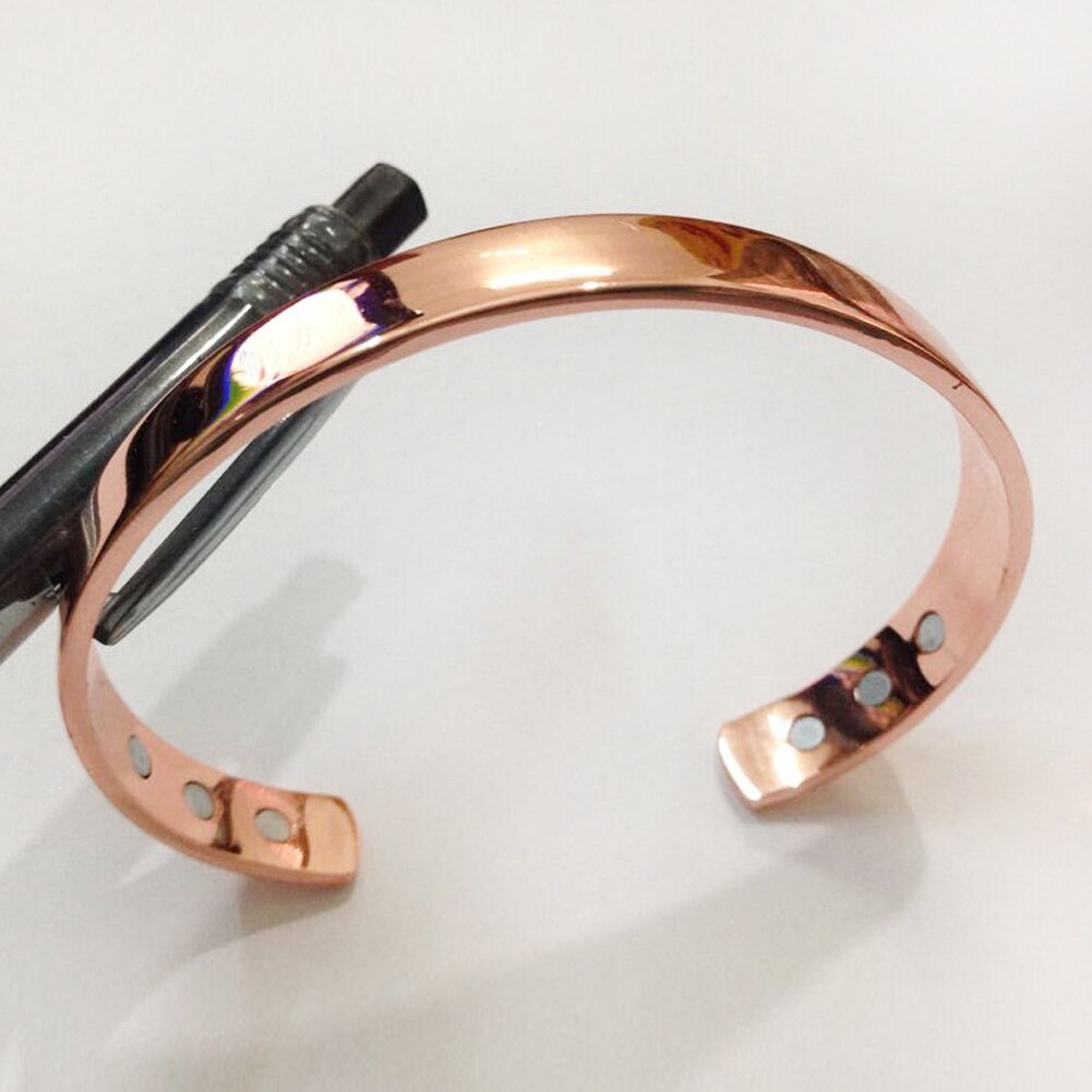 Brass Plating Energy Health Open Bangle Plated Gold Simple Magnetic Health Bracelet Bio Healthy Healing Copper Bracelet