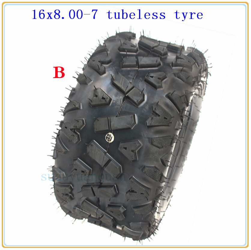 16 x 8-7 atv & gokart terrängdäck terräng 16 x 8.00-7 16/8-7 slanglösa däck motorvägsdäck slitstarka dammsugare: 16 x 8.00-7 däck b