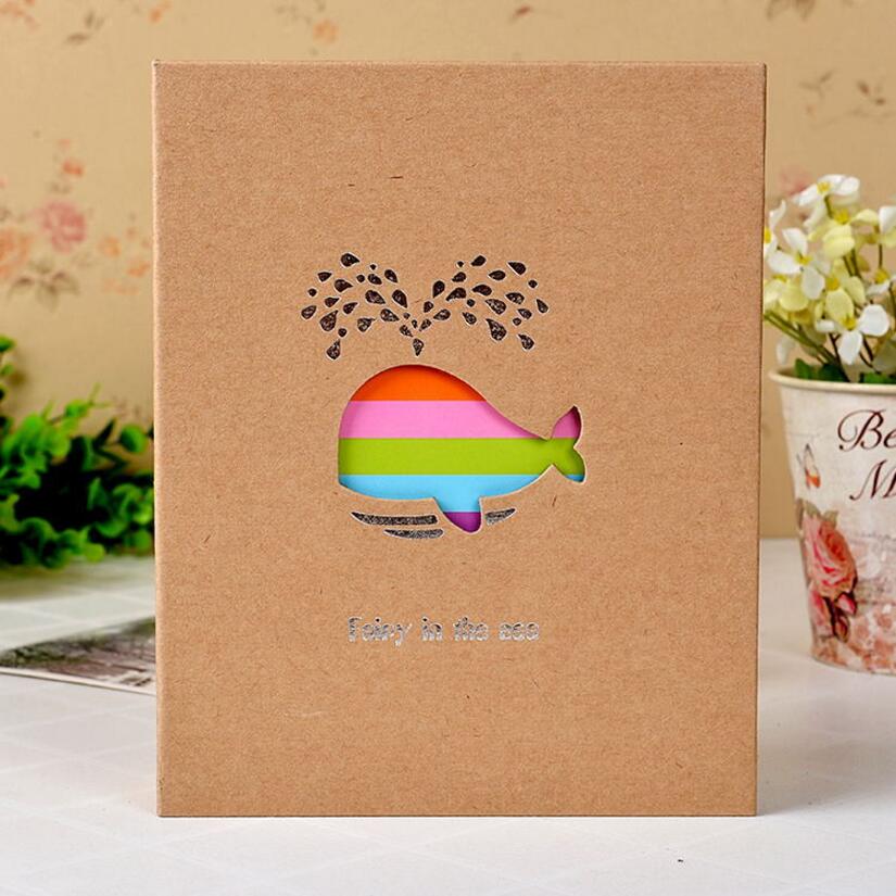 Tamaño grande, 8 pulgadas, se puede Poner 100 Uds., Fotos de bolsillo, tipo Interleaf, para niños, precioso de Scrapbooking, chico DIY, precioso cuaderno con impresiones a Color: 8 inch  Whale