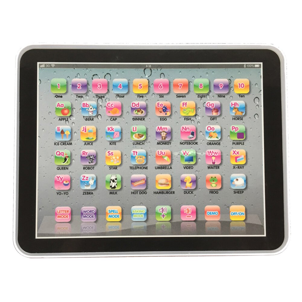 For Child Electronic Touch Type Kids Touch Study Computer English Early Learning Study Machine Baby Tablet Educational Toys: Black