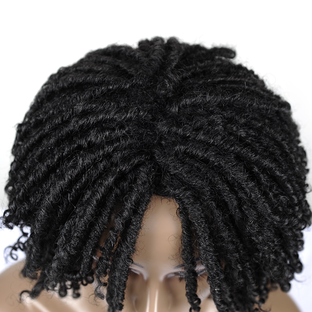 Short Dreadlock Twist Wig for African Women Soft Dread Twist Loc Crochet Wigs Black Synthetic Faux Locs Crochet Braided Wigs