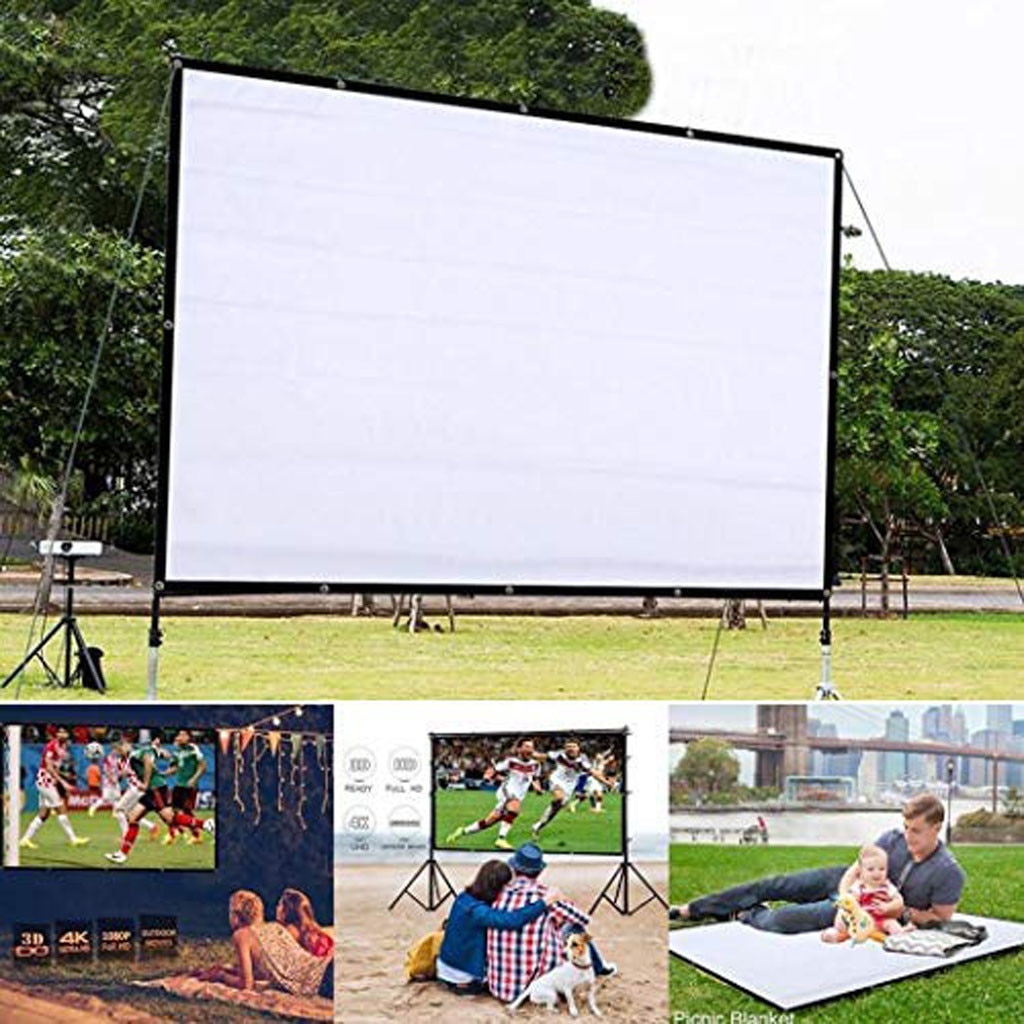 60in 72in 4:3 Projector Screen Portable Video Screen Widescreen Foldable Anti-Crease for home cinema meeting etc