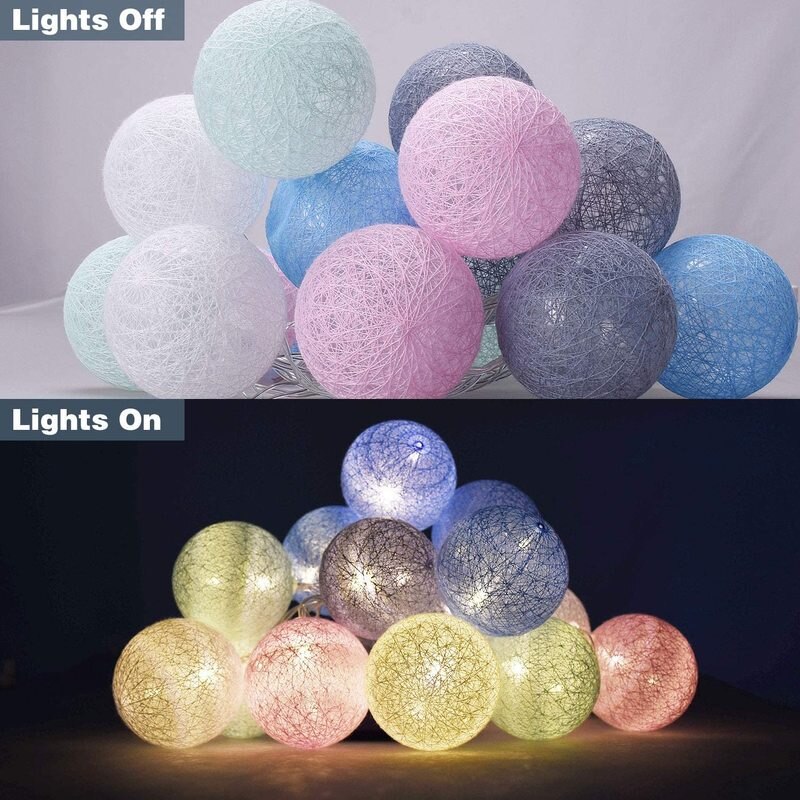 Baumwolle Ball LED Lichterketten 20 LEDs Batterie Betrieben Und USB Powered für Ostern Halloween Weihnachten Partei Wohnkultur