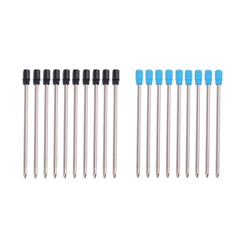 10pcs Ballpoint Pen Refills Replacement 1.0mm Blue Black Ink Color School Office