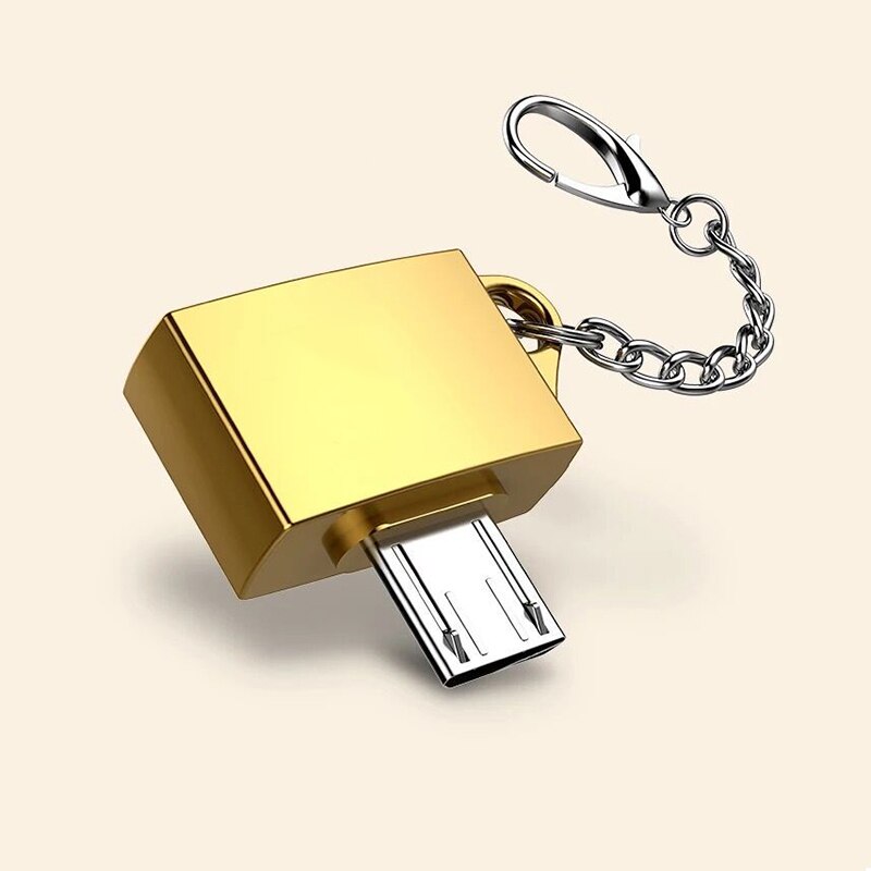 Metal Micro USB To USB Converter For Tablet PC Android Usb 2.0 Mini OTG Cable USB OTG Adapter Micro USB Converter Adapter: Gold