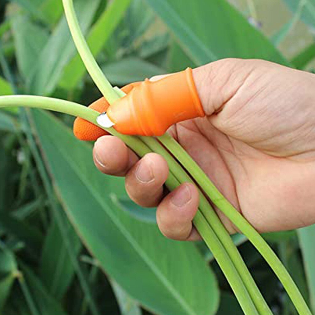 Silicone Thumb Knife Finger Protector Vegetable Harvesting Knife Cutting Rings Garden Gloves Plant Blade Scissors Tool #W2G