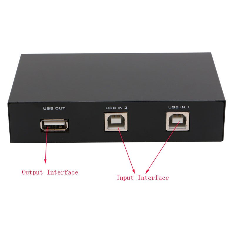 2 Ports USB2.0 Sharing Device Switch Switcher Adapter Box For PC Scanner Printer