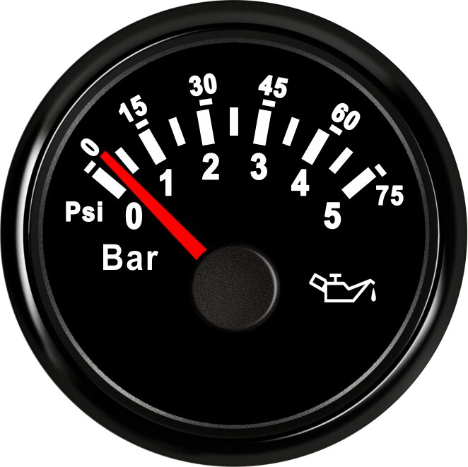 Manomètre universel de pression d'huile, 52mm 12V 24V, capteur de pression d'huile de moteur de voiture et de bateau, 0-5 Bar/0-10 Bar, M10: BN 0-5 Bar