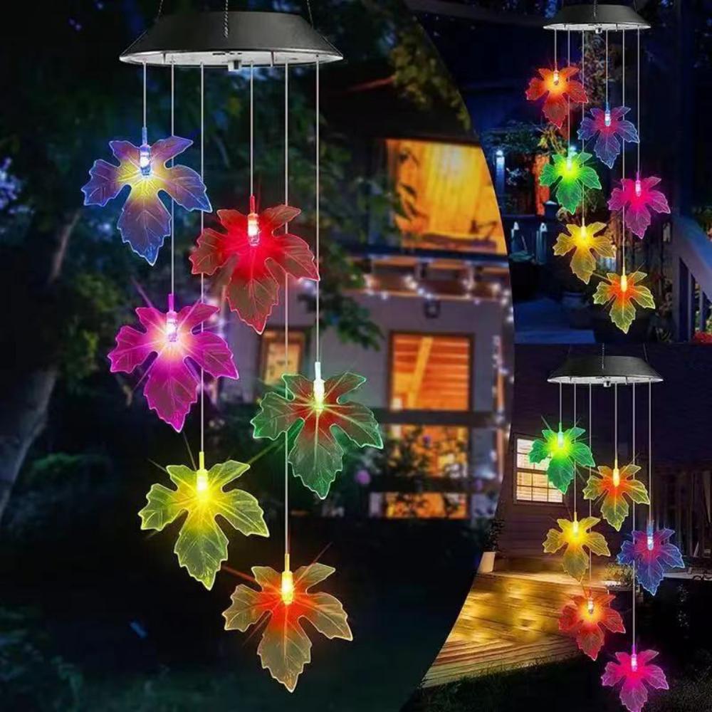 Luz solar dos sinos de vento do beija-flor, decoração exterior, decorações do quintal, sinos de vento memorial, luzes das decorações do dia das bruxas ao ar livre: Violeta