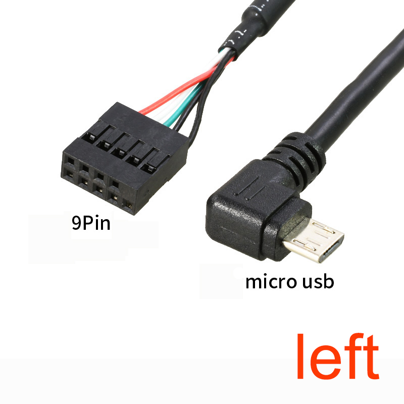 Placa base de ordenador PC 9P a Micro USB a DuPont 2,54mm 5Pin DuPont USB a Micro USB cable de datos papel de aluminio + cable de malla tejida: Rosa