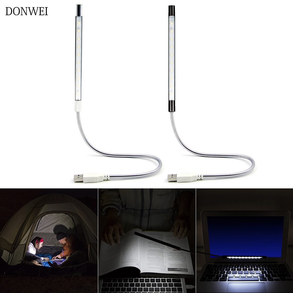 1 Stks 10 LED USB Draagbare Lamp Licht voor Laptop Notebook PC En power Brank leesboek flexibele Usb Computer lezen Lamp
