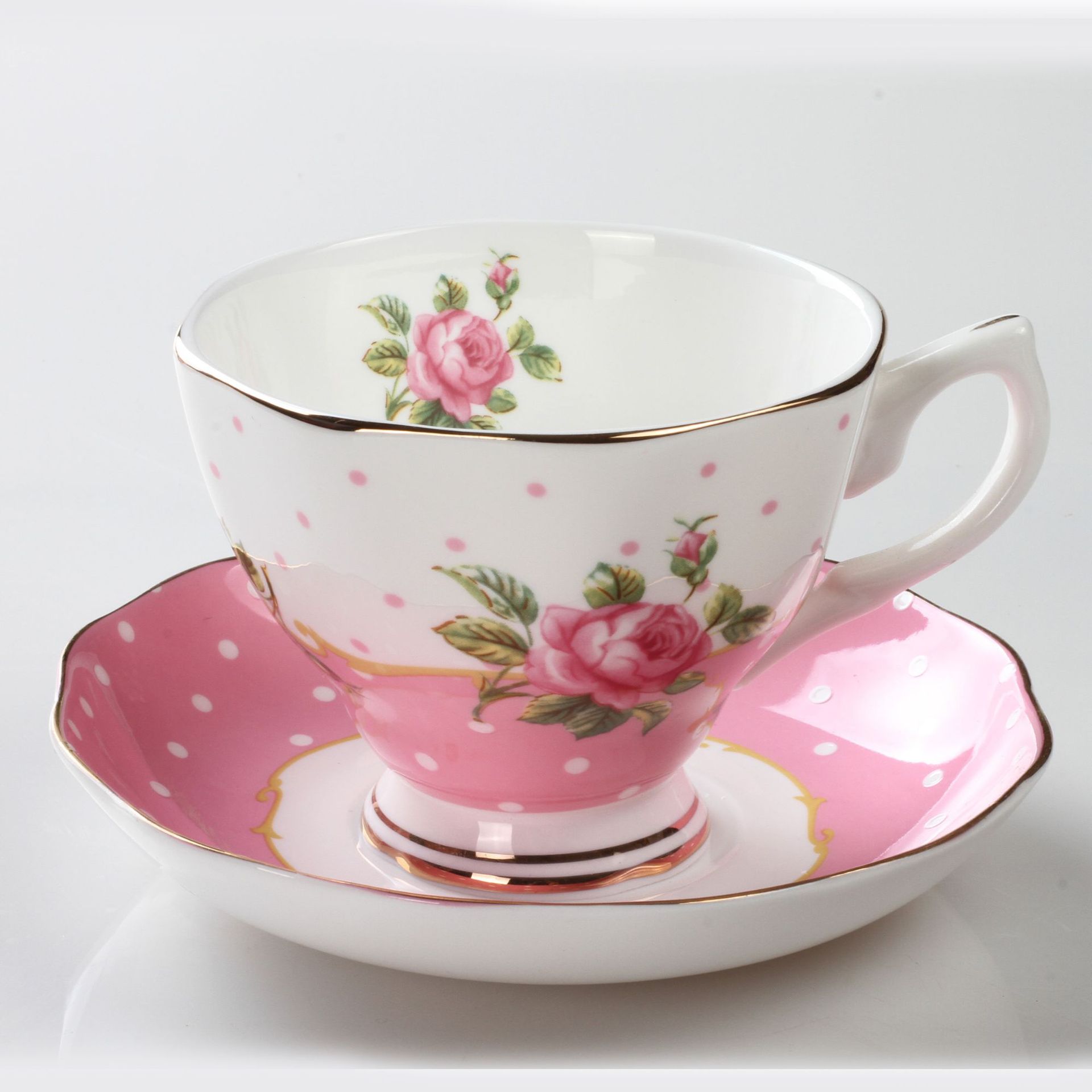 2pcs/ Set Bone china Coffee Cup Set English Afternoon Tea Set High grade Coffee Cup and Saucer multiple choice Tea cup