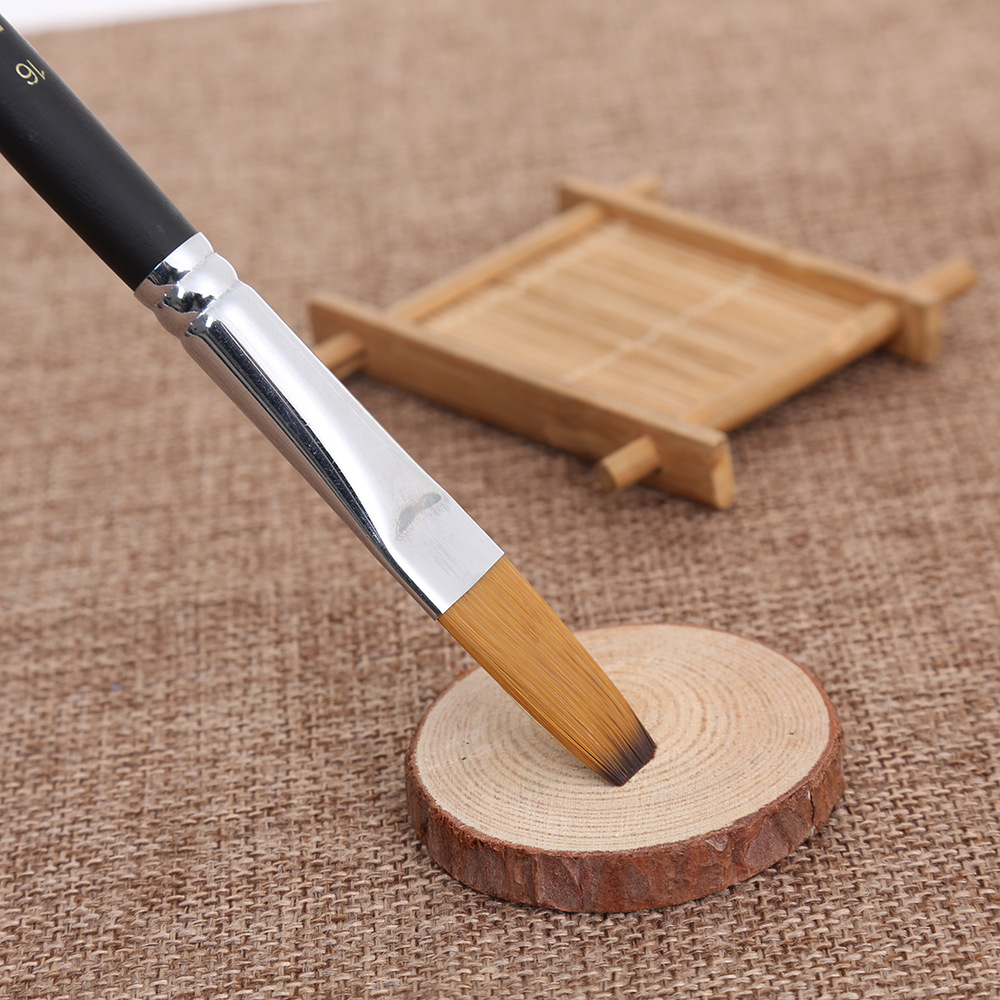 Juego de pinceles de pintura de 6 uds., pincel de pintura con punta redonda y puntiaguda, pincel acrílico de pelo de nailon para pintura acrílica al óleo de acuarela