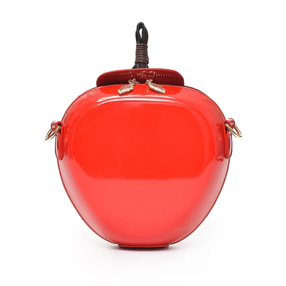 #H30 Apple Shape Pu Leather Handbags Solid Zipper Shoulder Bag Crossbody Messenger Phone Coin Bag Evening Party Clutches Bolsas