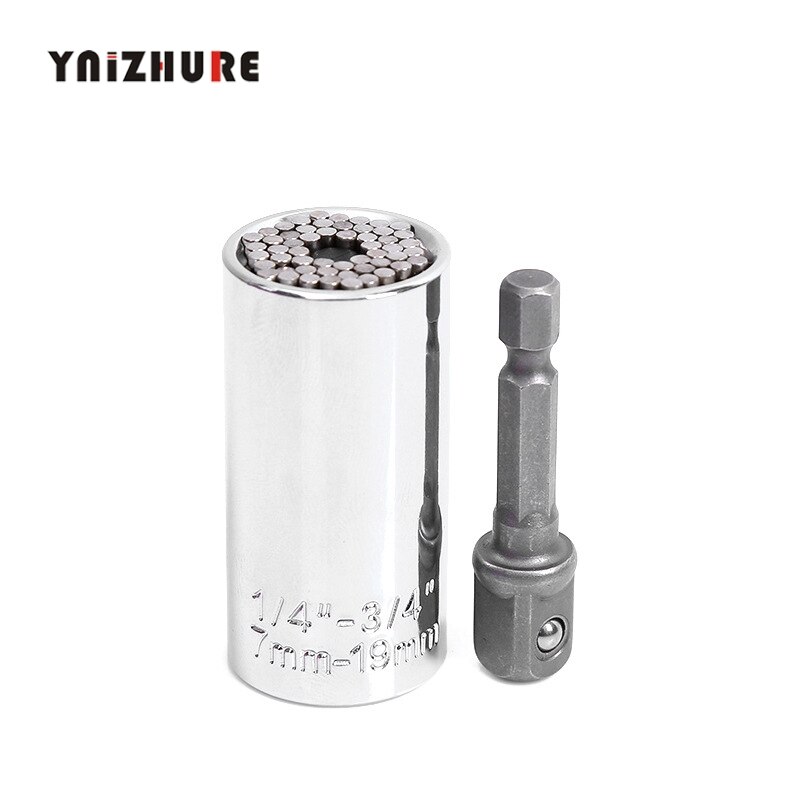 Universal Torque Wrench Set Socket Ratchet 7-19mm Multi-Function Magic Adjustable Power Drill Adapter Spanner Key Hand Tool