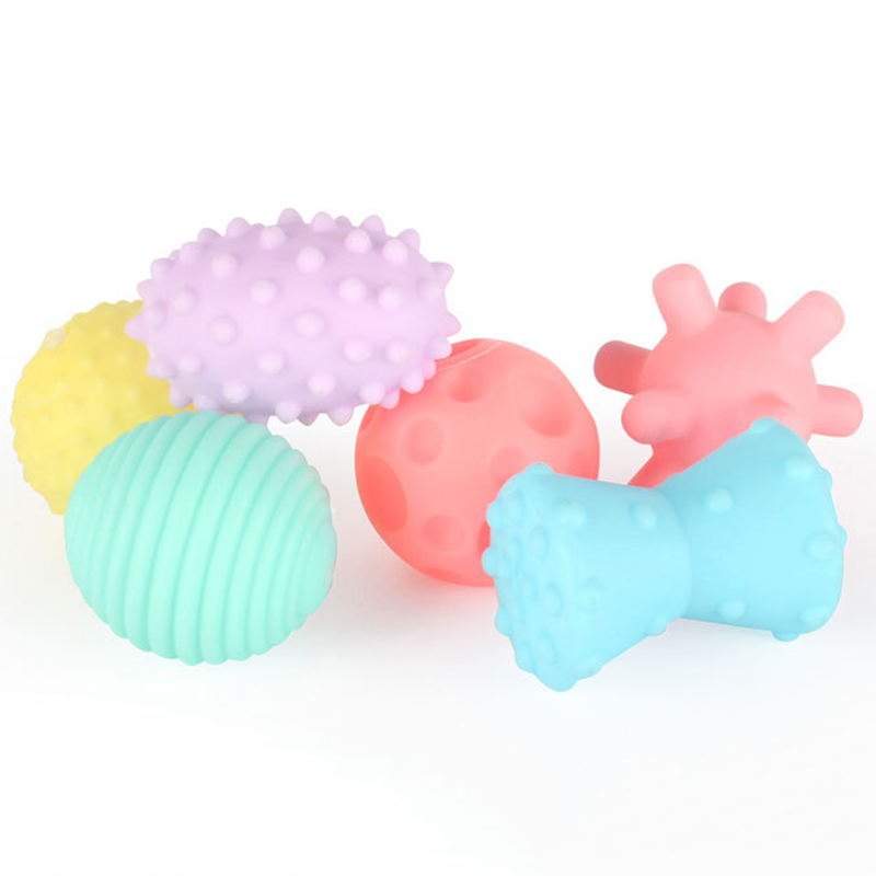 Zuigeling Zachte Bal Spelen Water Baby Multi-Textuur Touch Training Massage Bal Vroege Onderwijs Speelgoed Touch Hand Grab Rubber 6Pcs Kids