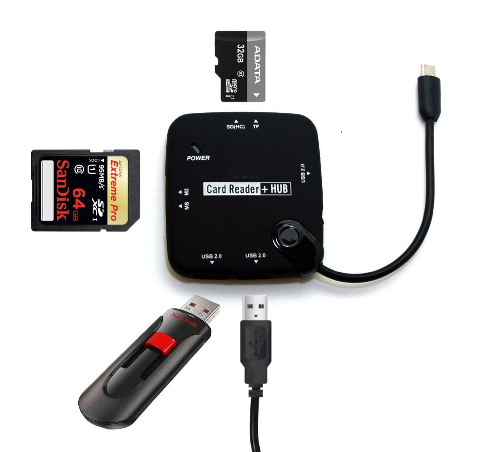 Adaptador hub usb micro otg, leitor de cartão sd tf para samsung s3 s4 note 2 i9300