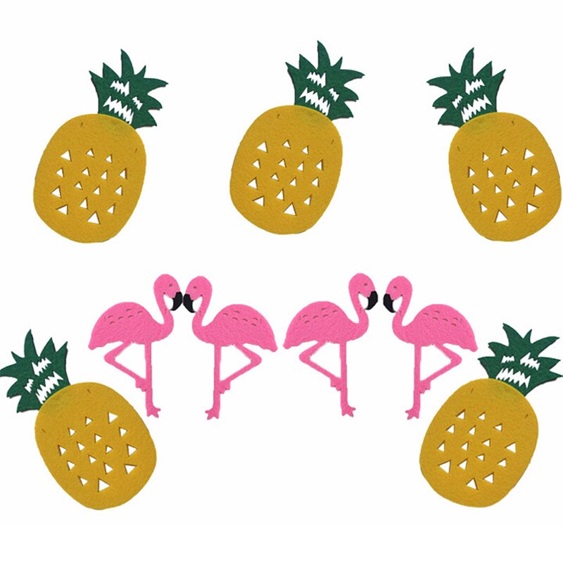 Novedad de verano en banderines de flamenco, 1 unidad, de piña Tropical hawaiana, accesorio para foto de guirnaldas para decoraciones de cumpleaños