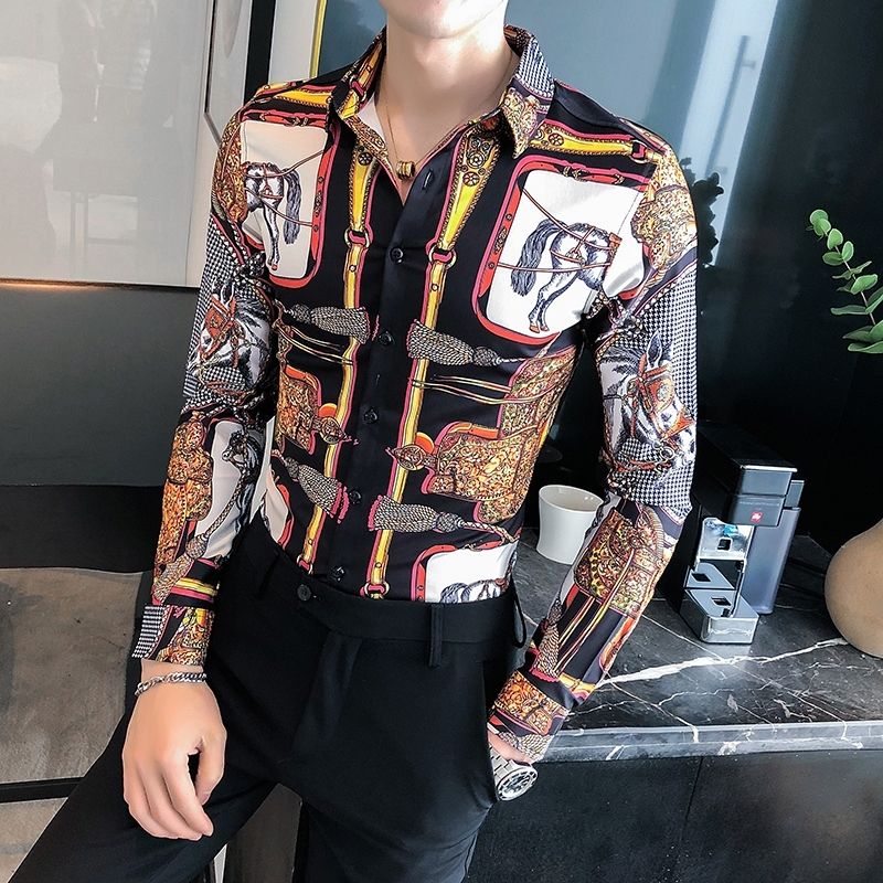 Chemise homme barok overhemd heren lange mouw – Grandado