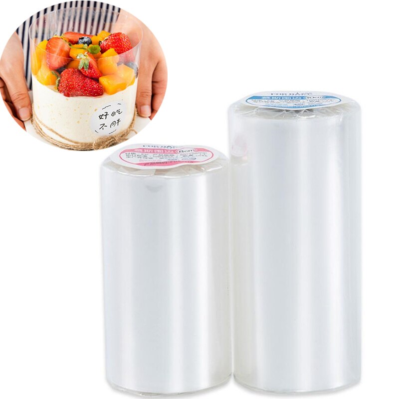 1 Roll Transparent Clear Cake Baking Collar Kitchen Cake Wrapping Tape Surround Film Lining Rings Cake Decorating Mold