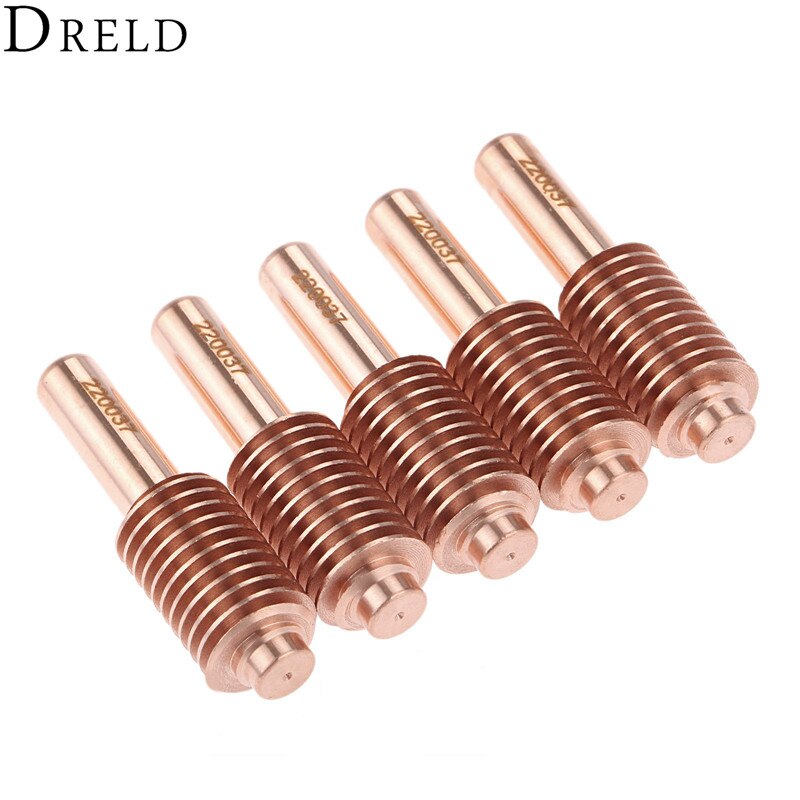 DRELD 5 uds 100A electrodo 220037 para antorcha de corte por plasma reemplazo de consumibles sin blindaje/procesos de excavación