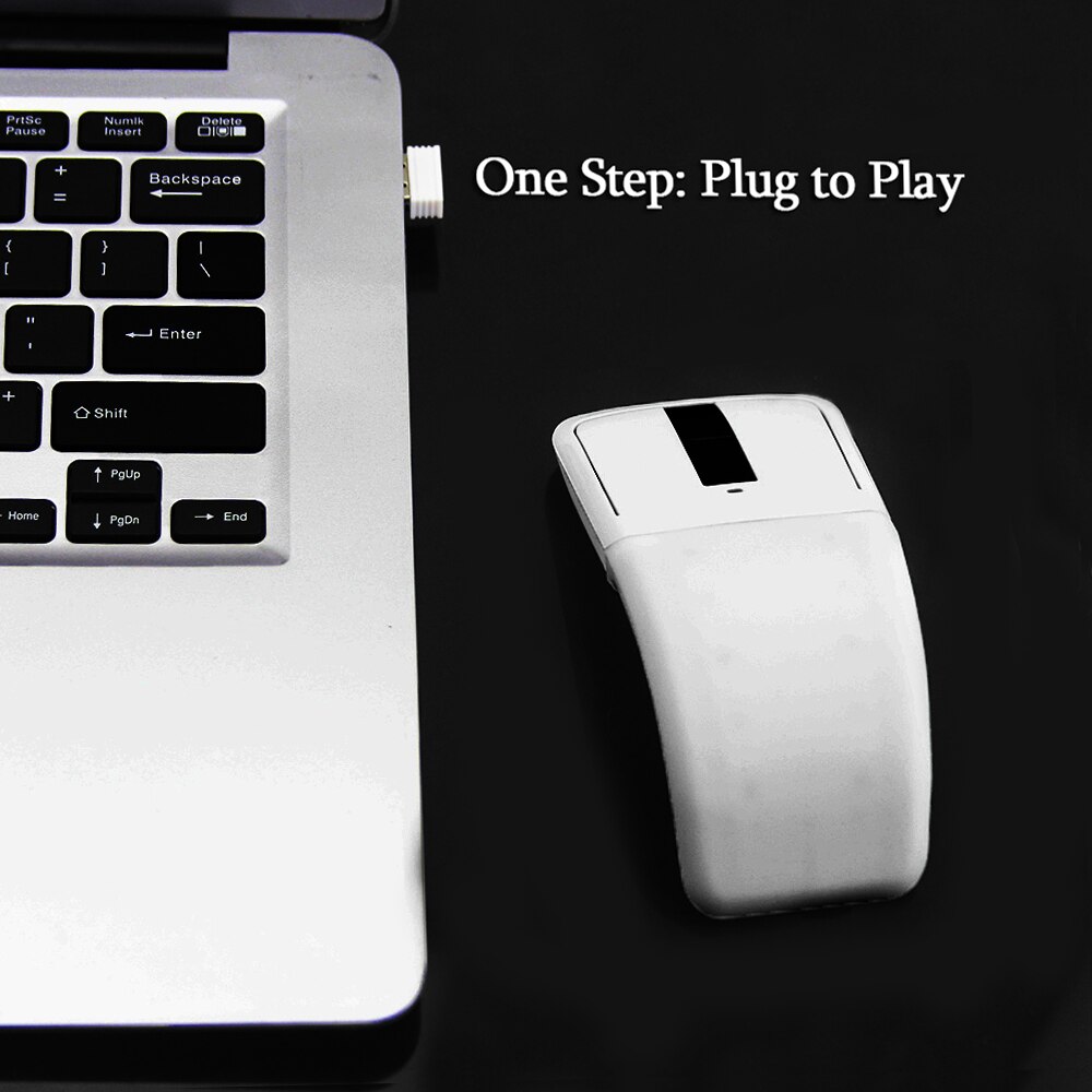 1600 DPI USB Wireless Mouse Foldable Arc Touch Mouse with Mouse Bag Ultra-slim Ergonomical Mute Mice for Surfacebook Laptop PC