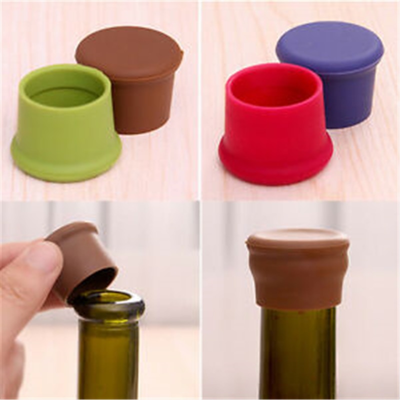 Silicone Wine Beer Champagne Whiskey Bottle Stopper Plug Food Grade Beer Beverage Bottle Caps for Kitchen Gadget Bar Tool