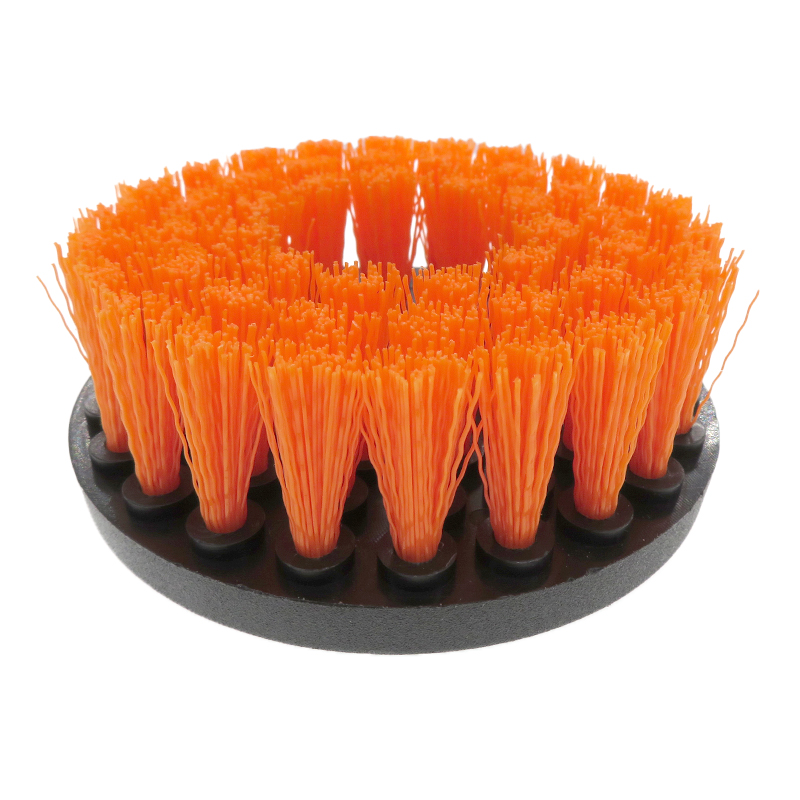 4/5/6- tommers hulbor rengjøringsbørste  m10- tråds kraftskrubb for lær, plast, tremøbler, bad, bilinteriør: L / Oransje