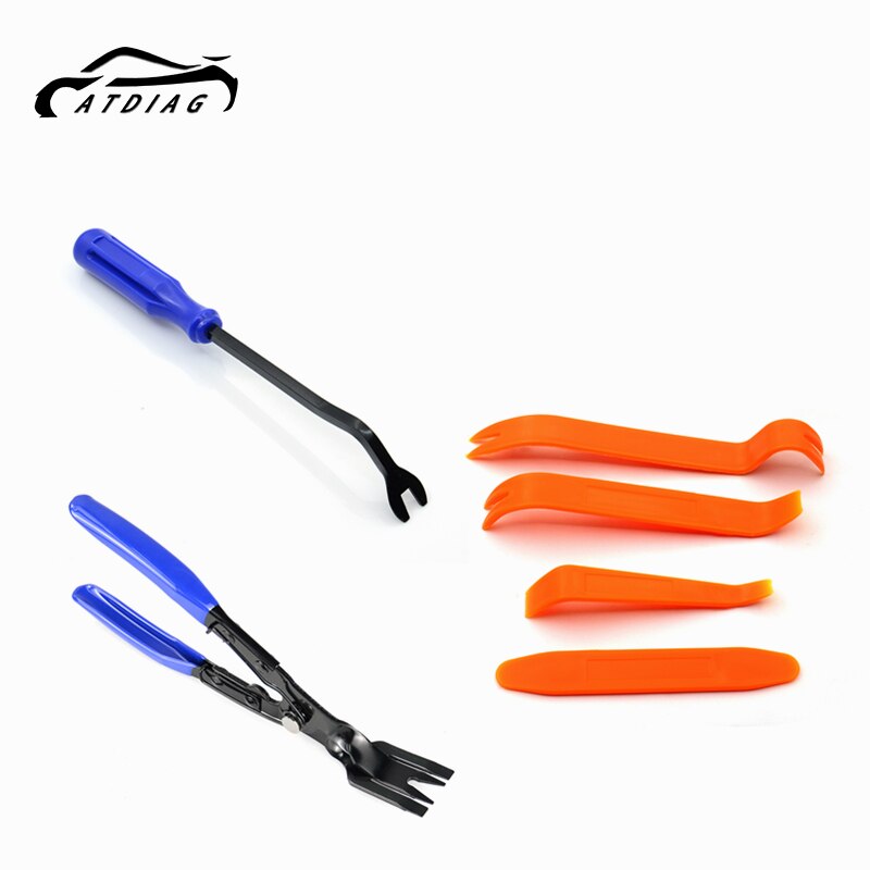 4pcs Car Door Pannel + 1pcs Blue Cleaner Tool Car Door Panel Remover Upholstery Fastener Disassemble Auto Vehicle Refit Tools
