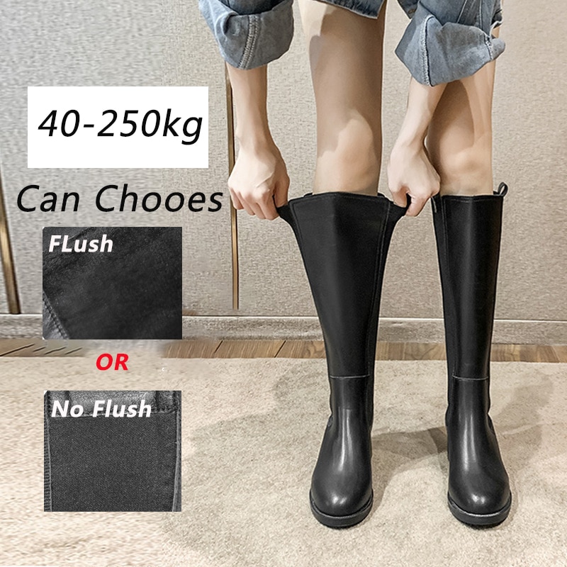 Grote maat 44 overknee laarzen dames overknee laarzen dames zwarte slanke warme schoenen hakken dames pu leren schoenen