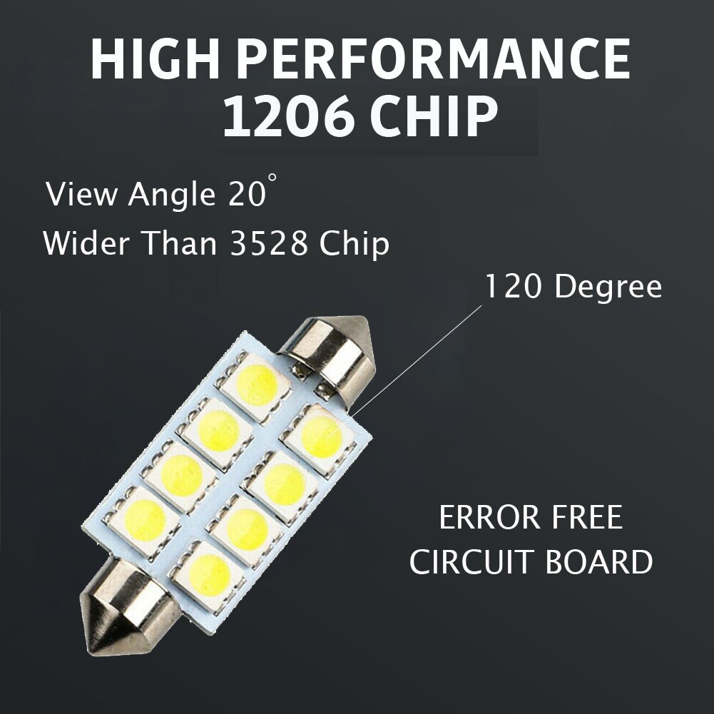 16PCS 6500K Bright White LED Bulb Interior Lights Package Kit Car Accessories