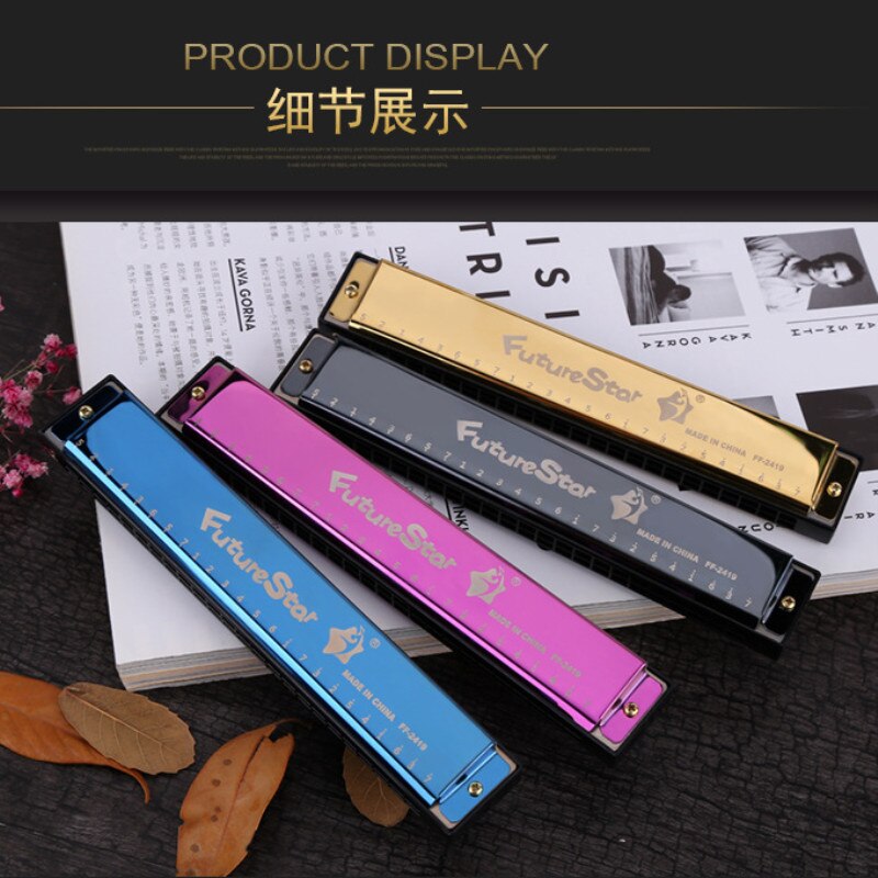 24 Hole C Tone Harmonica 4 Color