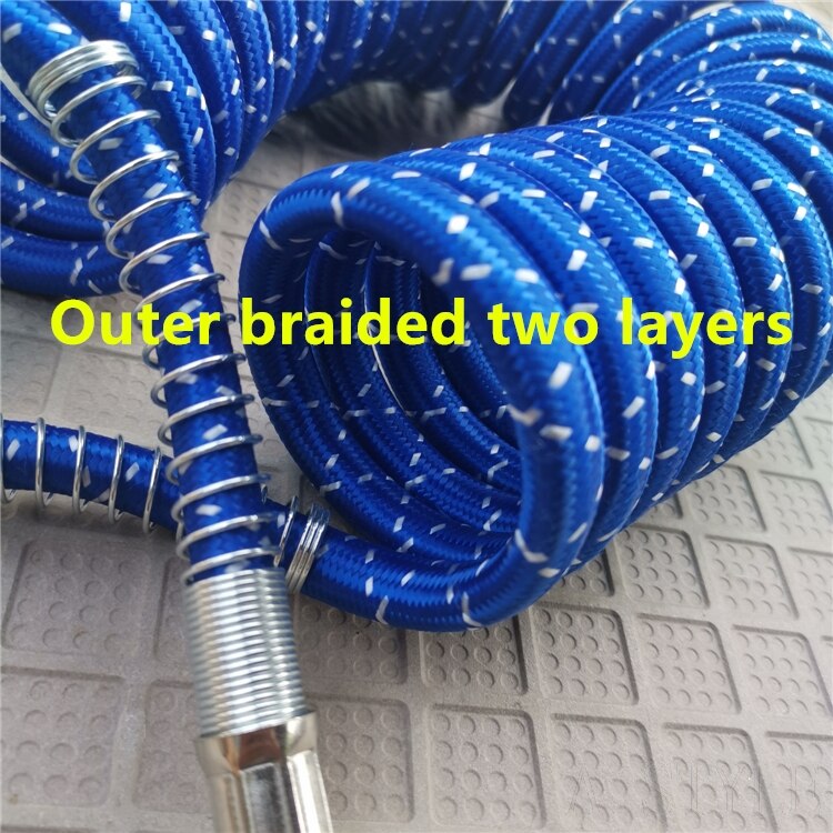 Three-layer fully braided pipe spiral pipe traction truck explosion-proof, pressure-resistant and anti-freeze PU connecting pipe: Army Green