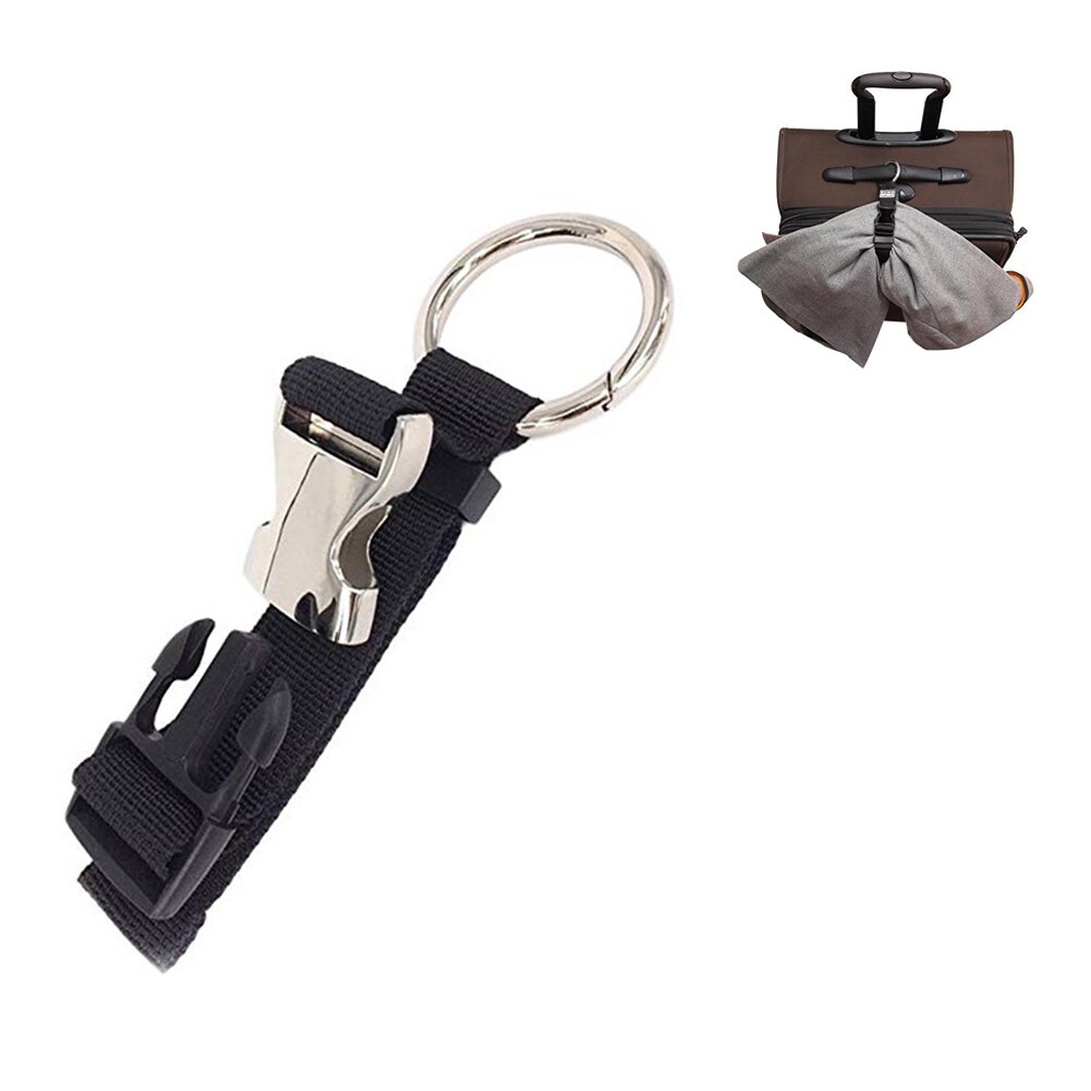 Verstelbare Sterke Vaste Riem Draagbare Multifunctionele Hanger Zwart Nylon Elastische Veiligheid Bagage Riem Koffer Anti Verloren Reizen
