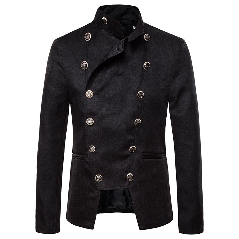 Mens rot Zweireiher Anzug Blazer Jacke schlank passen Stehkragen Blazer Männer Party Geschäft lässig Blazer Masculino