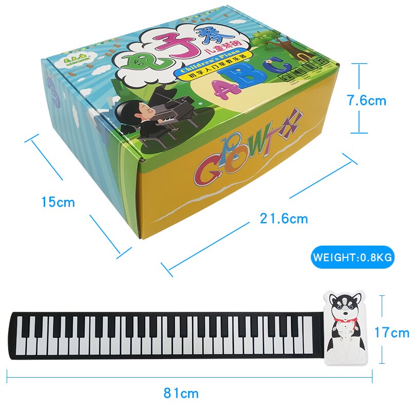 49 Keys Roll Up Piano Foldable Portable Hand Roll Piano with Built-in Loudspeaker