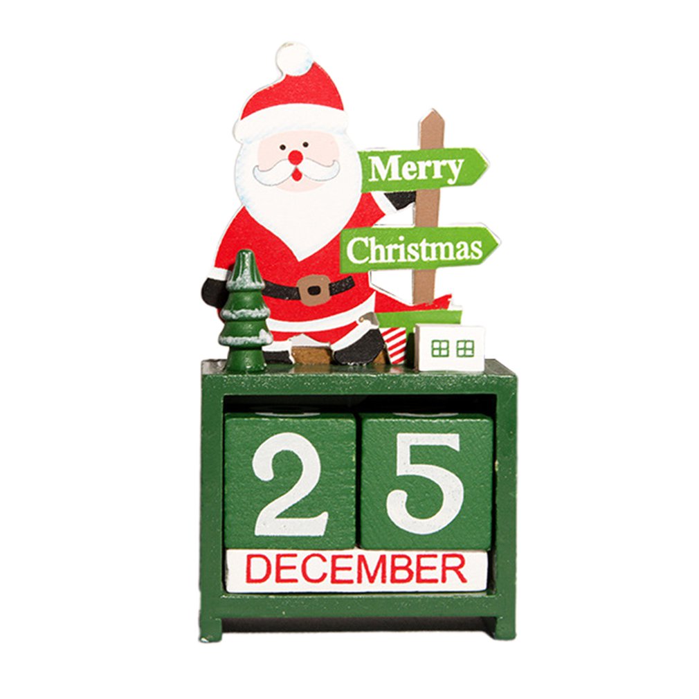 Décorations de noël ornements en bois créatifs Table de bureau en bois calendrier de noël pour enfants