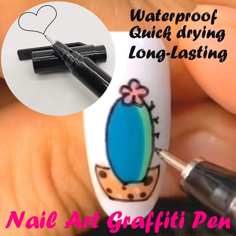 2 Stuks Waterdicht Sneldrogende Langdurige Nail Art Graffiti Pen Een Sneldrogende Gekleurde Pull Draad Manicure gereedschap