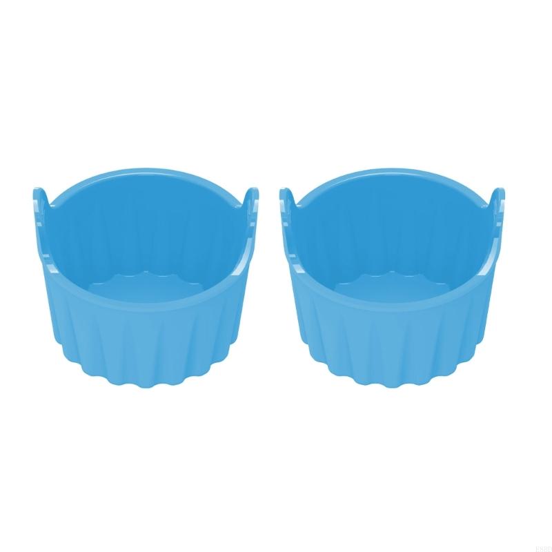 E8BD -set 2 grote dikke kopjes voor luchtfritenten Handige siliconen eieren kookvormen: Blauw
