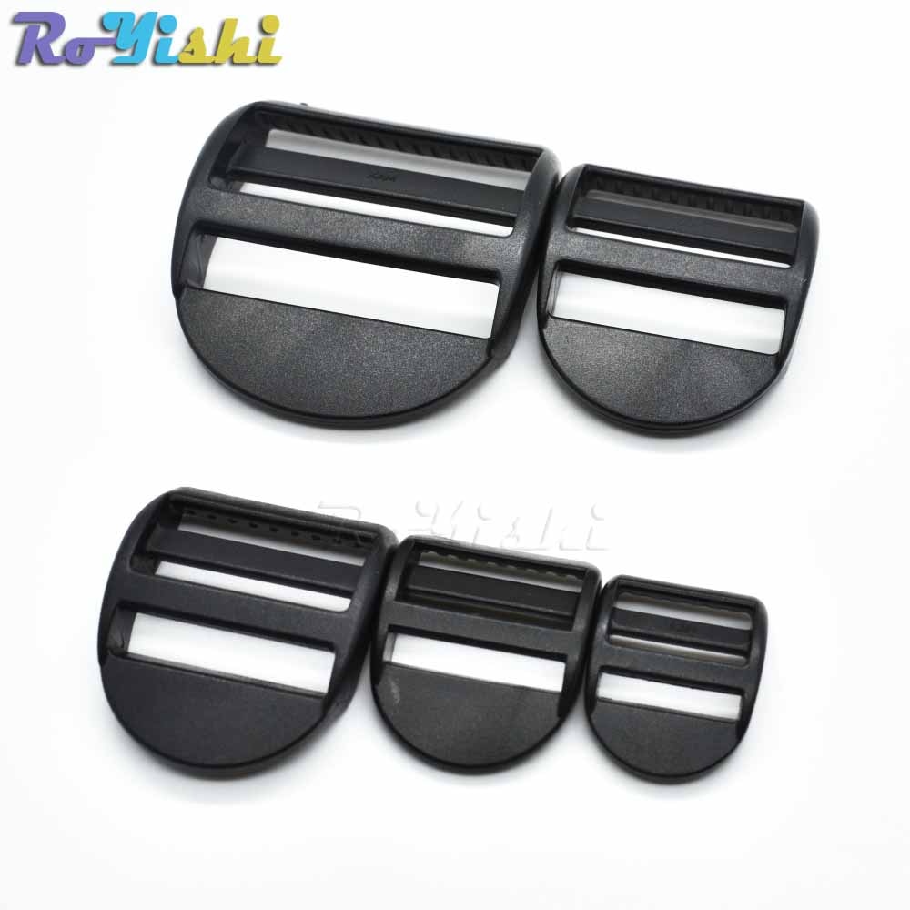 10 st/förpackning plast stege lås reglage spännen ryggsäck band svart band 20mm 25mm 32mm 38mm 50mm