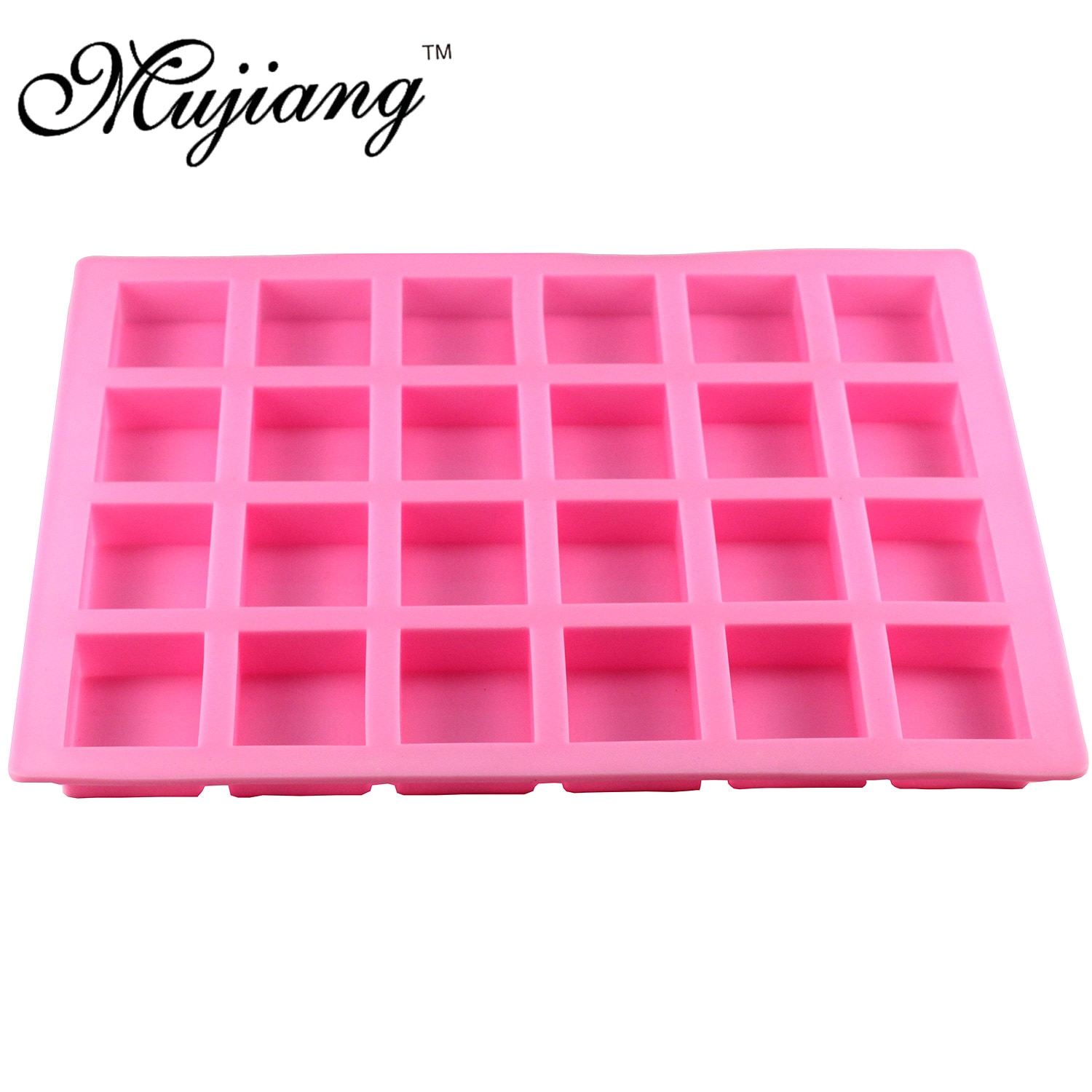 Moules à gâteaux carrés rectangulaires à 24 cavités en silicone mujiang, moules à savon faits à la main, bac à glaçons, moules à gâteaux à la gelée, moules à bonbons et à chocolat