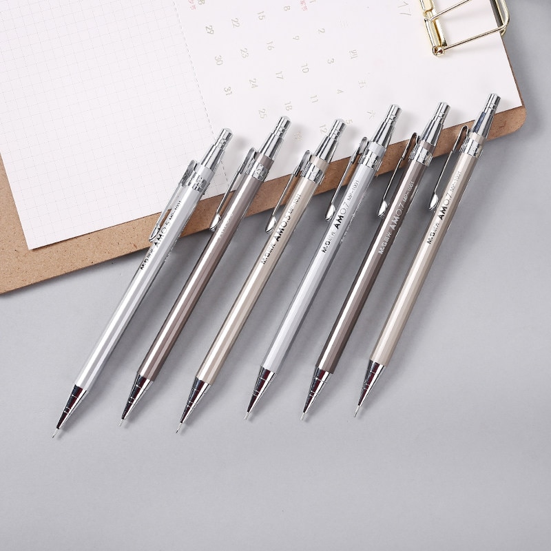 Lápiz de metal mecánico Andstal M & G de 0,5mm/0,7mm, 10 unids/lote, borrador de dibujo de plomo, lápices automáticos MP1001 para material escolar y de oficina