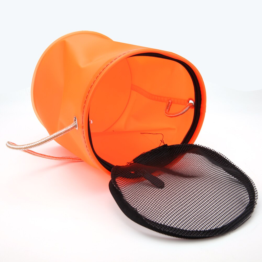 Portable Foldable Mesh Fishing Water Barrel EVA Bucket Light Weight Outdoor Round Bucket Bag Fishing Accessories Random Color