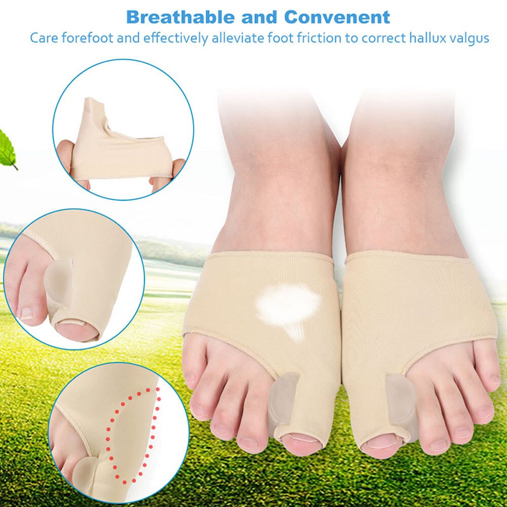 5pcs/sets Hallux Valgus Orthotics Gel Stretch Nylon Pad Silicone Separators for Corrective Overlapping Toes Shoes Inserts