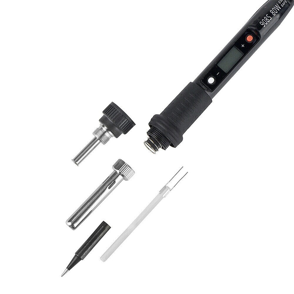 80w Soldering Iron Digital LCD Electric Soldering Tool Manual Solder Wire Tweezers