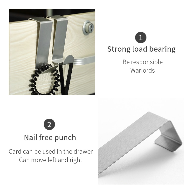 2PCS Multipurpose Stainless Steel Door Hook For Kitchen Bathroom Cabinet Clothes Towel Home Storage Hanger Hooks Holder