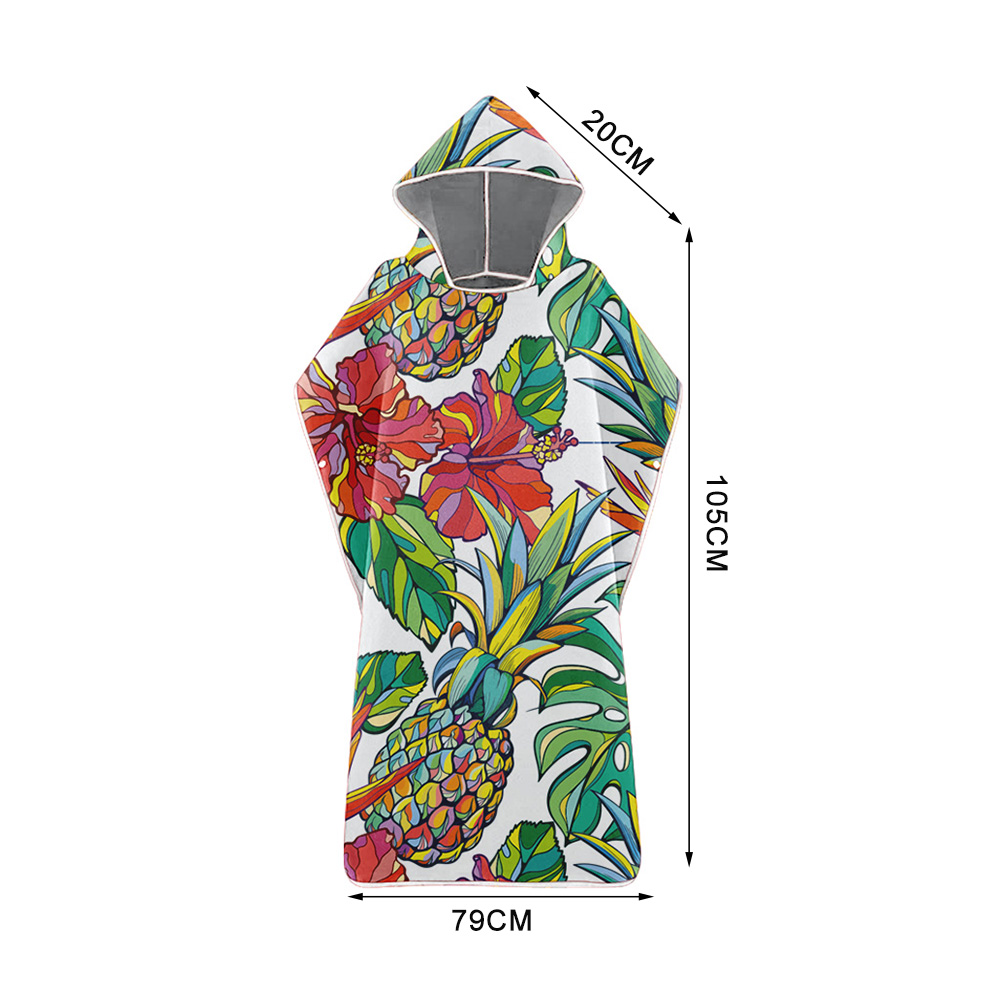 Robe de plage en microfibre, Poncho avec capuche, séchage rapide, léger, peignoir de bain, pour combinaison de plongée, piscine, surf