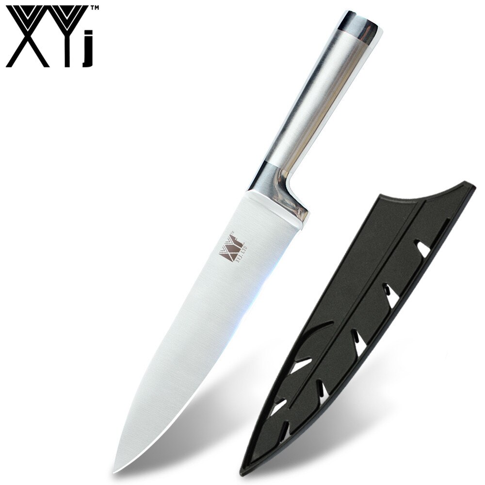 Kokkeknive santoku køkkenknive i rustfrit stål bloksliber kløver skæreknivbetræk etui: 8 in kokskniv